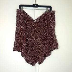14th & Union Burgundy Polka Dot Pull On Shorts - 3X